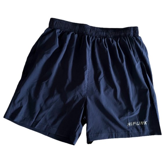 Hifunk Men's Navy Zipper Pockets Lightweight Work Training Shorts - Picture 1 of 4